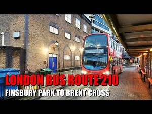 Early Morning Sunrise London Bus Ride - Route 210 Full Journey From Finsbury Park To Brent Cross