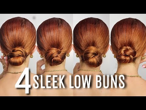SLEEK LOW BUN TUTORIAL 🟠 4 EASY WAYS ‼️