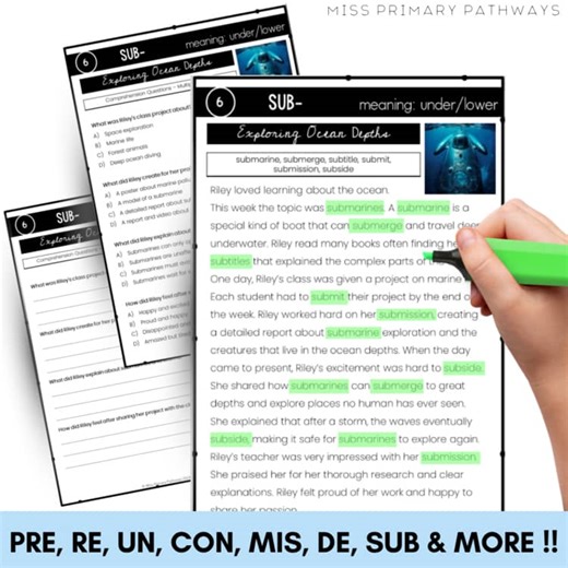 Prefix Reading Passages | Morphology Worksheets | Fluency | Science of Reading