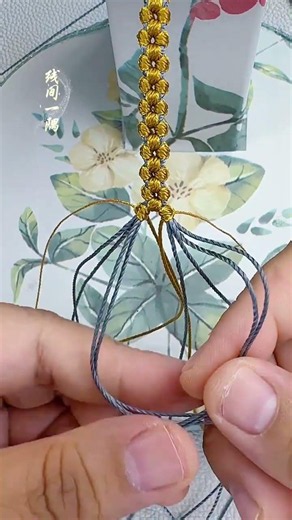 金色小花手繩教程 #編繩教程#編繩手藝分享 #金色小花 #手繩編織