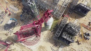 82K views · 2K reactions | World's Largest Distillation Column Installation Dangote Oil Refinery Mammoet has successfully installed the world's largest crude distillation column which weighs 2,350t and stands 112m tall Great job to all involved! Source:- #mammoet | Process Engineering World | Facebook