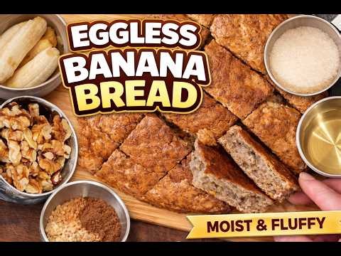 Best Eggless Banana Bread Recipe | Moist, Soft & Easy Banana Loaf with Oats & Walnuts