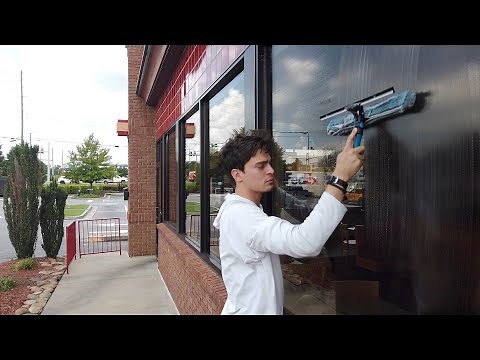 ASMR Satisfying Window Cleaning In City