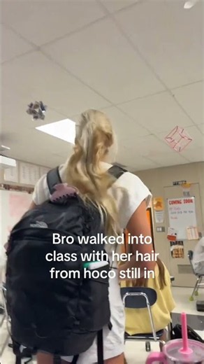 She still had her homecoming hair in 🤭 #school #foryou