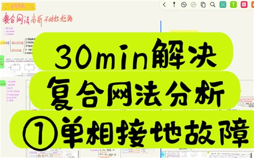 掌握复合网法分析不对称短路—单相接地短路，用最简单的方法去计算序分量，超全的总结哦！！