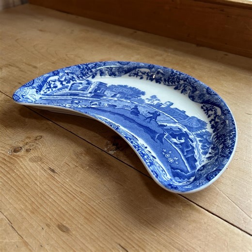 Antique Copeland Spode Blue Italian Large Crescent Side Dish W23.5cm, England Bf1925 - Etsy