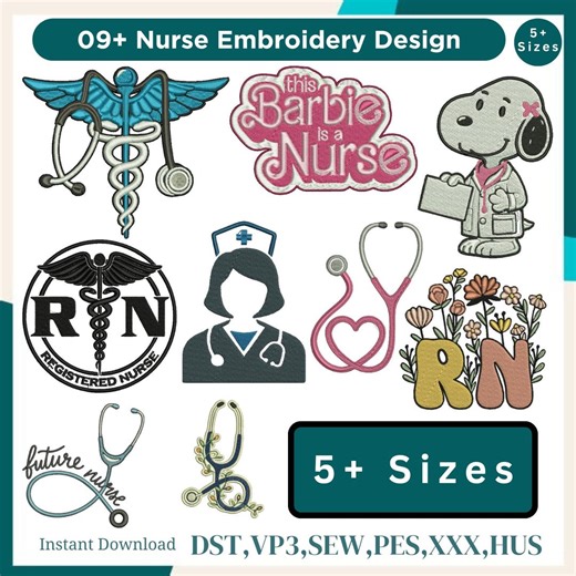 Registered Nurse 2026 Machine Embroidery Design Nursing Embroidery Nurse Bundle Medical Caduceus Embroidery Medical PES 5 sizes Digital File - Etsy