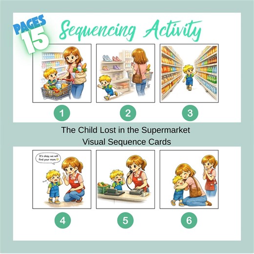 Sequencing 6-step Picture Cards ,printable Story Activity for Kids ,cut and Paste PDF - Etsy