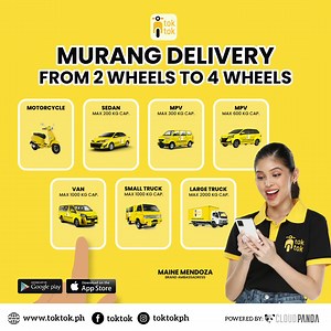 18K views · 135 reactions | Sa toktok 4 wheels, we'll deliver regardless of size and volume. Pumili sa aming motorycycle, sedan, MPV, van, o truck to cater your delivery needs. May ipapadala? Ipa-toktok mo na 'yan! Download the App  App Store: https://apple.co/2MYfLdq Google Play: https://bit.ly/38iH0qG | toktok | Facebook