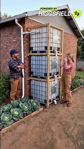This Smart Rainwater Setup Saves Every Drop! 💧🏡 #EcoDIY #GardenHack