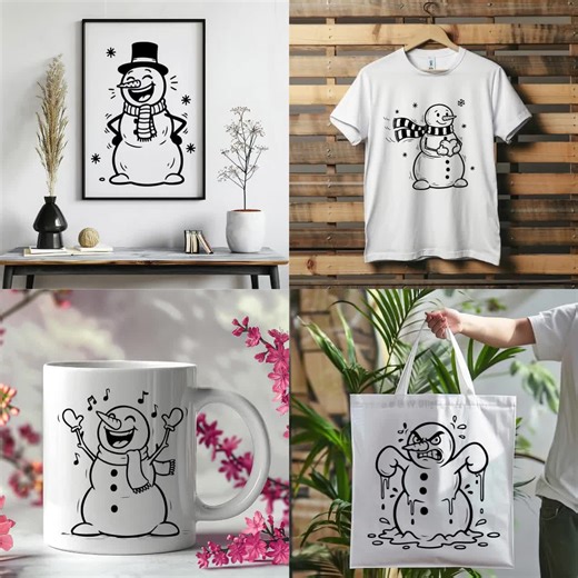 Christmas Snowman Outline SVG Bundle |christmas Season Svg |winter Season Svg |melting Snowman Svg |winter Snowman Svg |funny Snowman Svg - Etsy