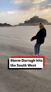 Winds up to 96mph battered the South West during #StormDarragh 💨 Here are some key moments caught on camera! Stay up-to-date here 👉 https://bbc.in/3Dj7RVy | BBC Cornwall