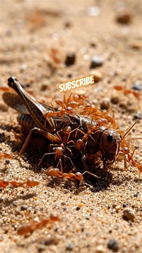 1cm Predator 😈 Ant vs Grasshopper (Macro POV)