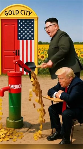 Kim jong UN fun with gold pump in gold city | global leader comedy #memes