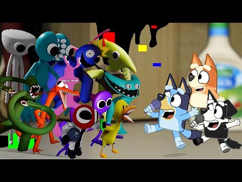 FNF Sliced But All Rainbow Friends Chapter 2 Vs Bluey, Bingo & Mackenzie SWAP | Friday Night Funkin'