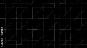 Field Of Rectangles Loop . Abstract rectangles background. 3D animation of moving rectangles. Seamless loop.