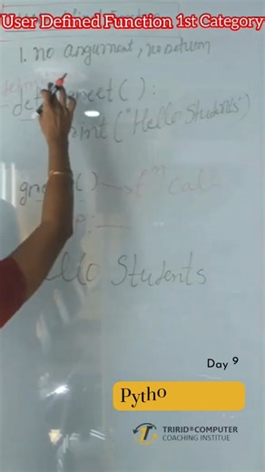 Day 9 Python Programming at TCCI - User Defined Function 1st Category