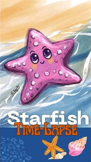 Starfish on beach #timelapse #art #procreate #digitalart