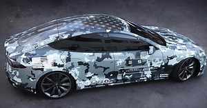 Tesla's new custom Model S for its veteran program features an impressive wrap