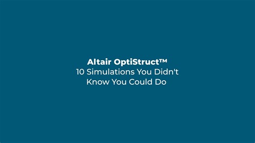 Why do engineers worldwide choose Altair OptiStruct for their most complex simulations? Discover 10 simulations you didn't know you could do with this multiphysics powerhouse. With one model and one solver, OptiStruct streamlines workflows while delivering uncompromised accuracy and advanced optimization capabilities. See why 30 years of development makes all the difference: https://bit.ly/3J0nuEj | Altair