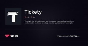 Add Tickety Discord Bot | The #1 Discord Bot and Discord App List