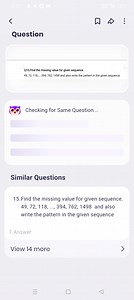 Find the missing value in the given sequence and identify the p... | Filo