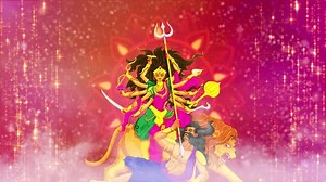 Durga Mata Durga Ma Devi Navratri Hindu Festival 2D Animation Motion Graphics Hindu Goddess Ashtami Durga Puja