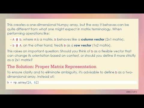 Understanding the Dot Operator and Numpy Arrays: A Guide to Linear Algebra Operations