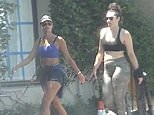 Nicole Murphy shows off her toned figure while walking her dog in Hollywood