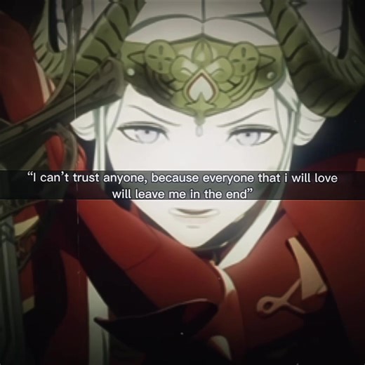 Thinking abt how edelgard trust issues runs so deeply during the first part of the game.. during some supports she seems like she wants to tell byleth but she simply won’t, and then she looks so surprised when byleth actually choose to stand by her, instead of leaving. I thought there was a lot of characters that would definitely match this sentiment of being paranoid, scared of being alone or never loved for who they truly are, and then i made this 🙏❤️ maybe i will make for the other leaders t