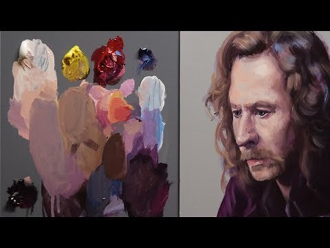 How to MIX Skin Tones With Primary Colors - Oil Portrait - Gary Oldman