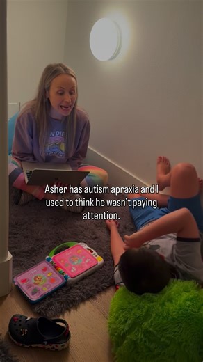 Asher has autism apraxia and I used to think he wasn’t paying attention. I stopped reading him books and I wasn’t sure if he understood me—all because his body wasn’t behaving in a way that our culture deems acceptable when listening. Now I read him lessons and talk to him like a person— Because listening doesn’t have a look. ❤️ #autism #spellers #s2c #listening #autismmom #situationmama #severeautism #nonverbalautism #mom #nonspeakingautism #specialneeds #autismfamily #autistic #homeschooling #