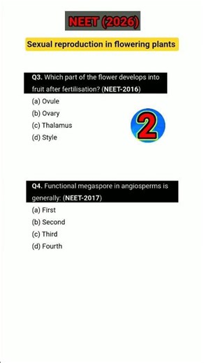 human reproduction, reproductive health, sexual reproduction in flowering plants questions neet pyq