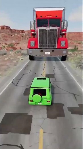 Small to Giant Mercedes G63 vs Kamaz Trucks #beamngexperiments #beamng #beamngcrashes