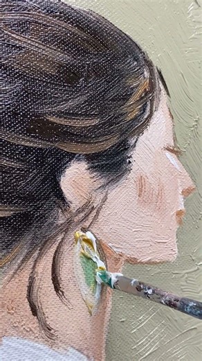 Square Abstract Lady Wearing A Bathrobe Painting Canvas Figure Artwork Original Elegant Wall Art