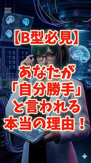【B型必見】あなたが「自分勝手」と言われる本当の理由！ #血液型