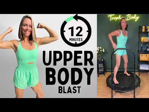 UPPER BODY WORKOUT 12 Min- Intense Shoulders, Back, Chest & Arms! Rebounder Workout on a Cellerciser