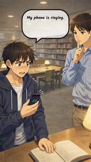 📚📱😬 At the Library | Your Phone Starts Ringing – English Conversation for Beginners 💬 #dailyenglish
