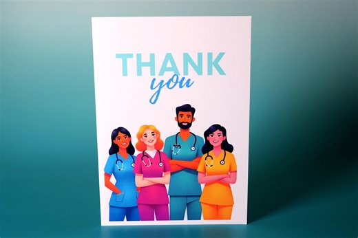Thank You Card for Nurse: Healthcare Appreciation - Blank Inside - Etsy