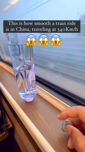 Check out how smooth a train ride in China can be, even at 340 km/h! 😱 China's high-speed railway network covers newly built rail lines with speeds of 200–380 km/h, accounting for two-thirds of the world's total high-speed railway network. 🎥 @dope.china #ChinaRailway #TravelChina #china #studyinchina | China Admissions