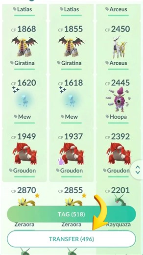 Transfer 500 Legendary Pokémons without Hesitation #shorts #legendary #transfer #pain #pokemon