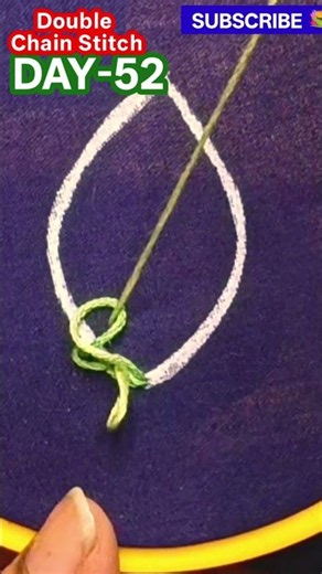 Double Chain Stitch #rahanashreehomemaker #handbroidery #embroidery #beginnersstitch