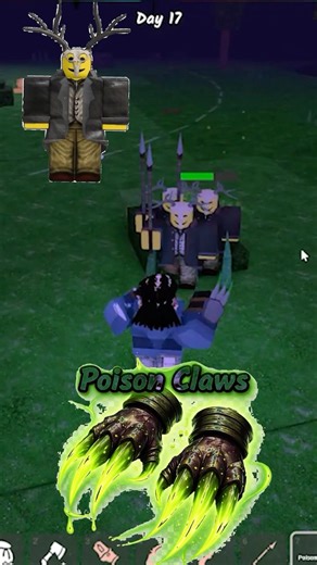 Poison Claws vs Enemies in 99 Nights in the Forest