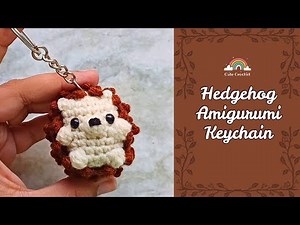 Baby Hedgehog Amigurumi || Easy No Sew Step-by-Step Crochet Keychain Tutorial for Beginners 🦔