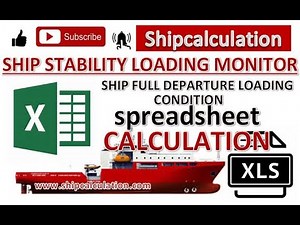 Ship stability with full load departure condition spreadsheet calculation