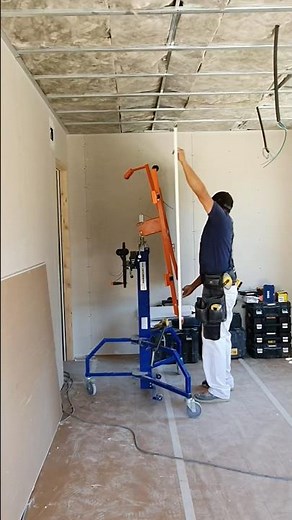 This is the only way to install ceiling drywall alone