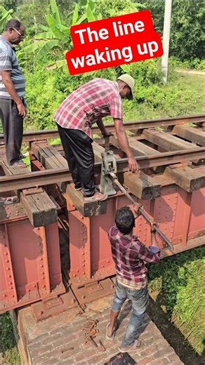 Hard working with rail bridge