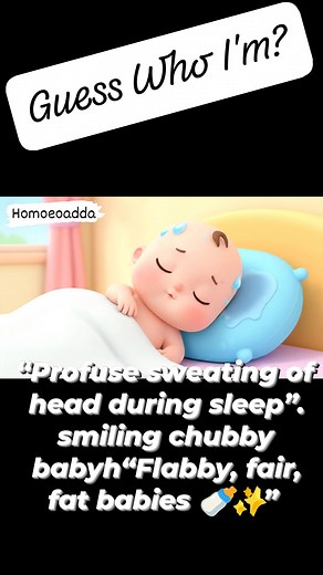 101 reactions · 13 shares | #“Profuse sweating of head during sleep”. “Flabby, fair, fat babies ✨” #TeethingBaby #HomeopathyForKids #NaturalHealing #HolisticCare #GentleCure #IrritableBaby #HomeopathicMedicine #HealingNaturally #MindBodyHealing #RemedyQuiz #GuessTheRemedy #HomeopathyHeals #HealthySmiles | Homoeo Adda | Facebook
