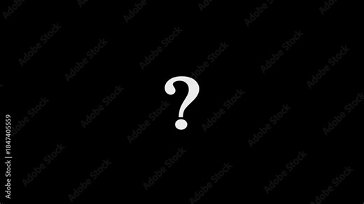 Animated white question mark icon on black screen background. question mark, questioning for motion graphic,moving question marks questioning for motion graphic effects. question mark confused dizzy