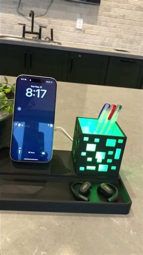 Wireless Charging Station with RGB Desk Organizer